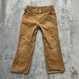 Carhartt Pants Boys 5 Brown Carpenter Utility Workwear Canvas Duck